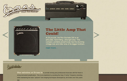 Evans Custom Amplifiers Website